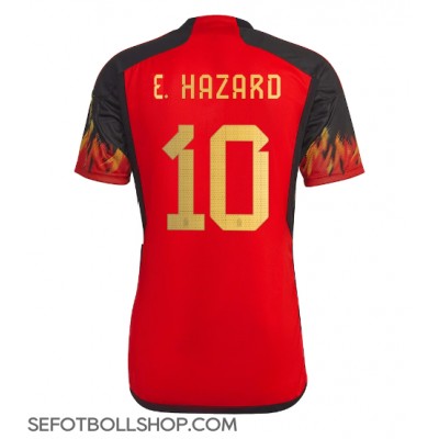 Billiga Belgien Eden Hazard #10 Hemma fotbollskläder VM 2022 Kortärmad